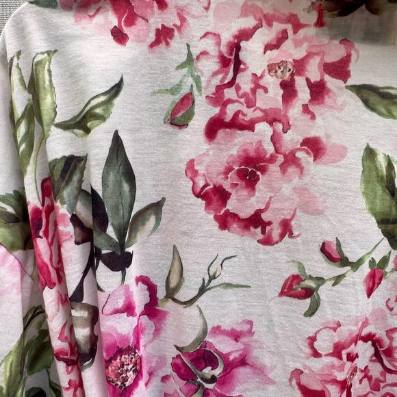 Show Me Your Mumu Floral Brie Robe Kimono Style Pink White OS - Picture 10 of 16